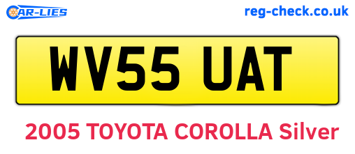 WV55UAT are the vehicle registration plates.