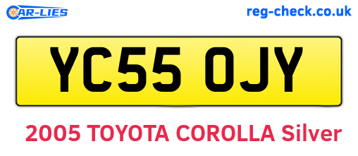 YC55OJY are the vehicle registration plates.