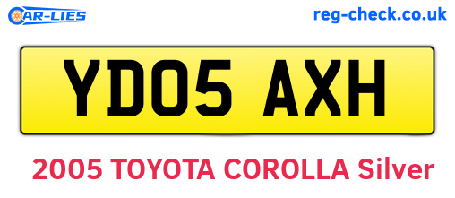 YD05AXH are the vehicle registration plates.