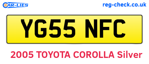 YG55NFC are the vehicle registration plates.