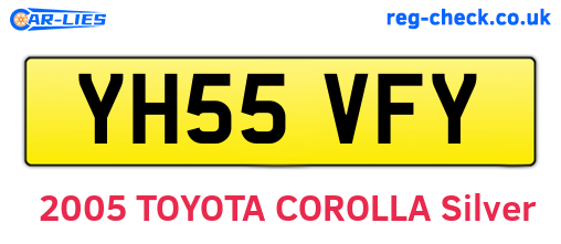 YH55VFY are the vehicle registration plates.