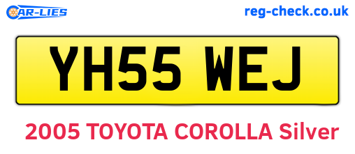 YH55WEJ are the vehicle registration plates.
