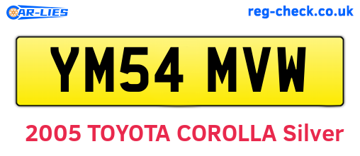 YM54MVW are the vehicle registration plates.