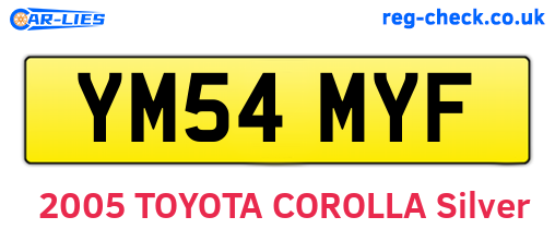 YM54MYF are the vehicle registration plates.