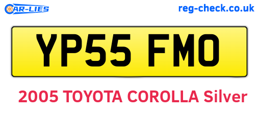 YP55FMO are the vehicle registration plates.