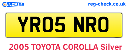 YR05NRO are the vehicle registration plates.