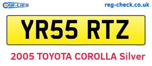 YR55RTZ are the vehicle registration plates.
