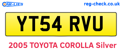 YT54RVU are the vehicle registration plates.