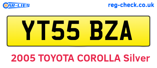 YT55BZA are the vehicle registration plates.