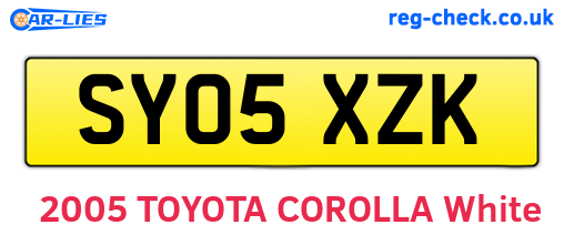 SY05XZK are the vehicle registration plates.