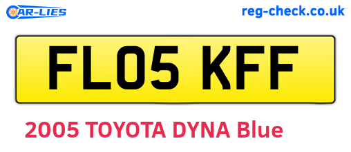 FL05KFF are the vehicle registration plates.