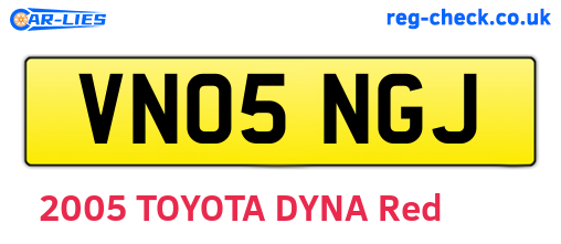 VN05NGJ are the vehicle registration plates.