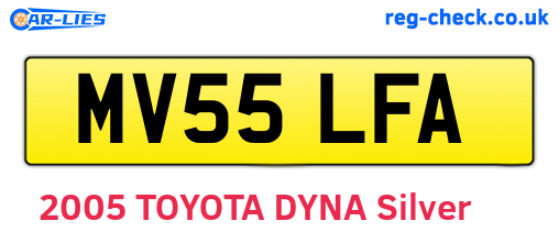 MV55LFA are the vehicle registration plates.