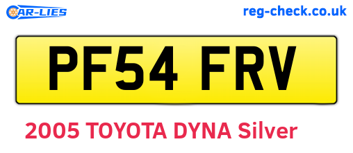 PF54FRV are the vehicle registration plates.