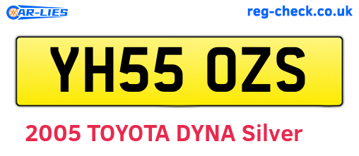 YH55OZS are the vehicle registration plates.