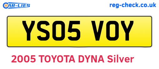 YS05VOY are the vehicle registration plates.