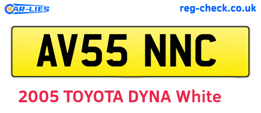 AV55NNC are the vehicle registration plates.