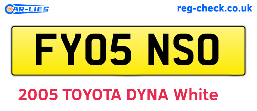 FY05NSO are the vehicle registration plates.