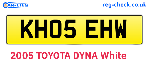 KH05EHW are the vehicle registration plates.