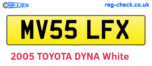 MV55LFX are the vehicle registration plates.