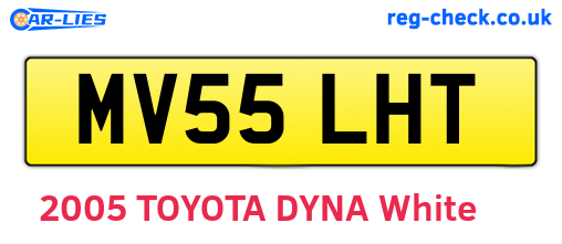 MV55LHT are the vehicle registration plates.