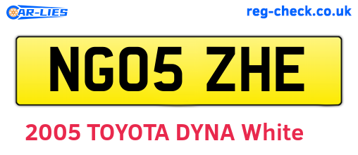 NG05ZHE are the vehicle registration plates.