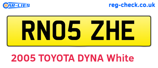 RN05ZHE are the vehicle registration plates.