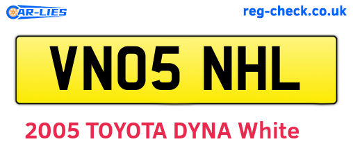 VN05NHL are the vehicle registration plates.