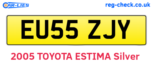 EU55ZJY are the vehicle registration plates.