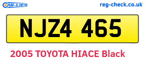 NJZ4465 are the vehicle registration plates.