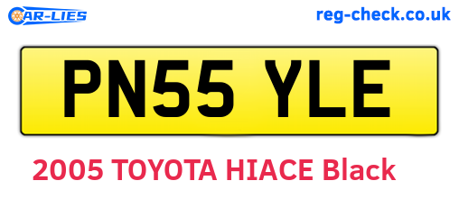 PN55YLE are the vehicle registration plates.