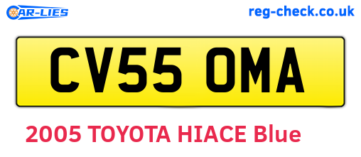 CV55OMA are the vehicle registration plates.