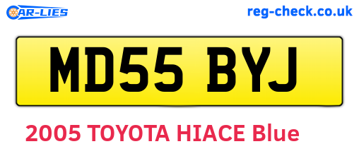 MD55BYJ are the vehicle registration plates.