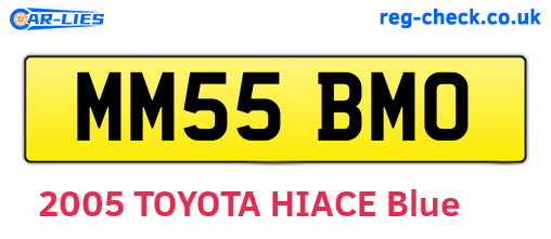 MM55BMO are the vehicle registration plates.