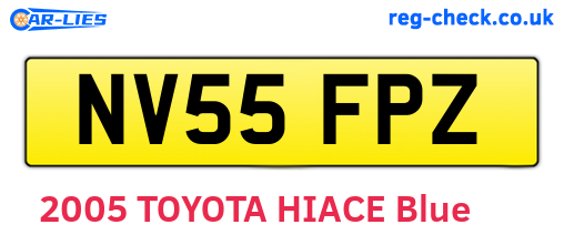 NV55FPZ are the vehicle registration plates.