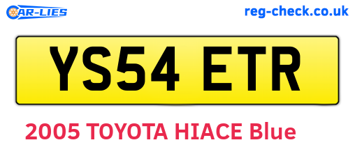 YS54ETR are the vehicle registration plates.
