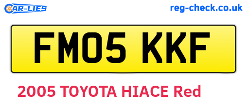 FM05KKF are the vehicle registration plates.