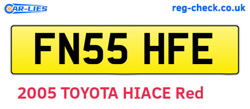 FN55HFE are the vehicle registration plates.