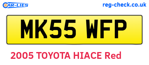 MK55WFP are the vehicle registration plates.