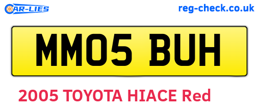 MM05BUH are the vehicle registration plates.