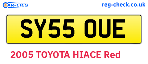 SY55OUE are the vehicle registration plates.