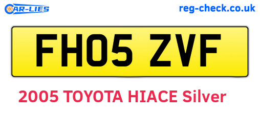 FH05ZVF are the vehicle registration plates.