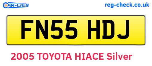 FN55HDJ are the vehicle registration plates.