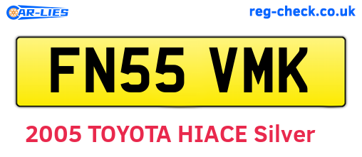 FN55VMK are the vehicle registration plates.
