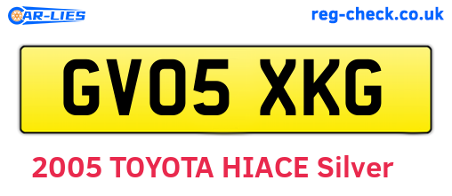GV05XKG are the vehicle registration plates.