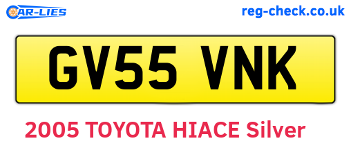 GV55VNK are the vehicle registration plates.