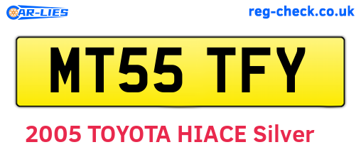 MT55TFY are the vehicle registration plates.
