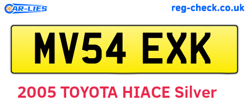 MV54EXK are the vehicle registration plates.