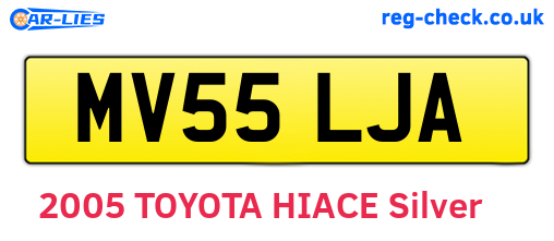 MV55LJA are the vehicle registration plates.
