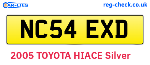 NC54EXD are the vehicle registration plates.